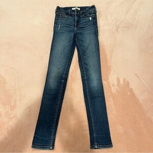 Abercrombie & Fitch Long Dark Blue High Rise Skinny Jeans Size 00R